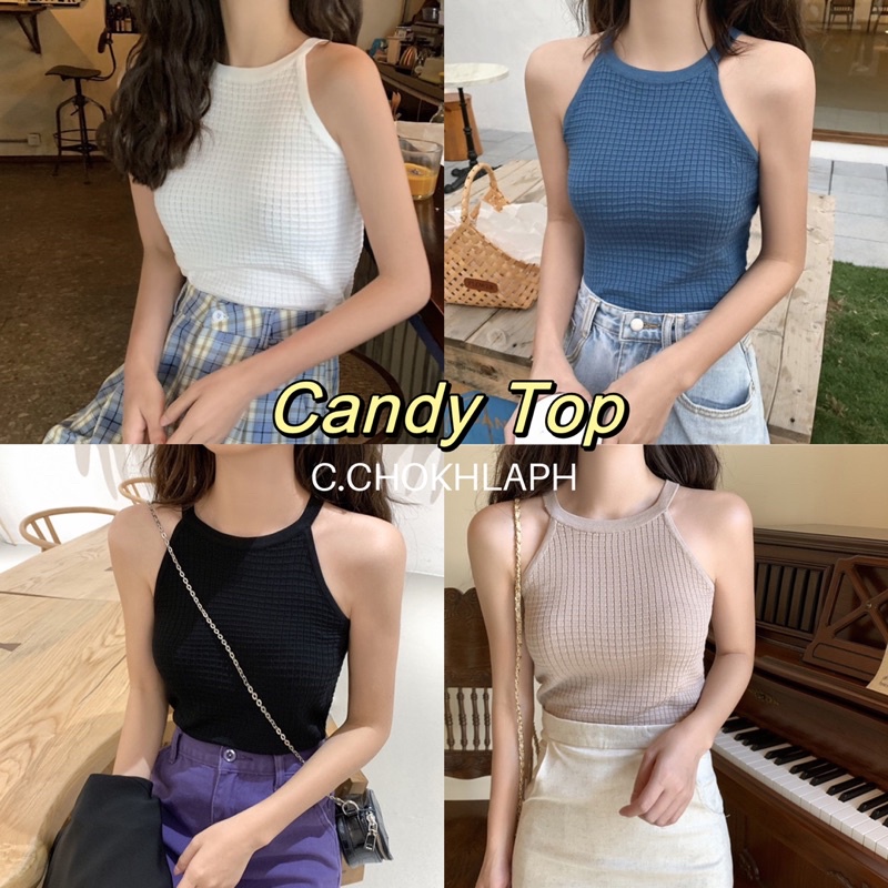 flash-sale-candy-top-เสื้อกล้ามผ้าไหมพรม-เบาสบายตัว