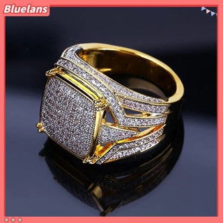 【 Bluelans 】 แหวนประดับเพชรสำหรับผู้ชายผู้หญิง