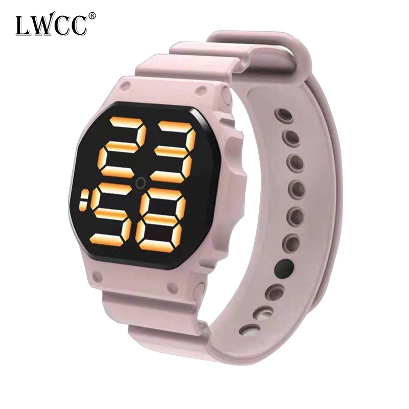 ราคาและรีวิวLWCC H16 ใหม่นาฬิกาดิจิตอล LED สัมผัสที่เรียบง่ายแฟชั่นผู้ชายและผู้หญิงว่ายน้ำนาฬิกากันน้ำ