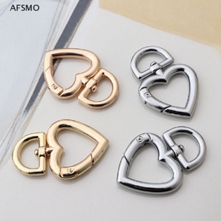 [AFSMO] พวงกุญแจตะขอ โลหะ รูปหัวใจ หมุนได้ สําหรับทําเครื่องประดับ diy