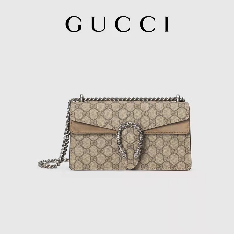 ราคาและรีวิว(สินค้านำเข้าปลอดภาษ) 100% Gucci / New / Dionysus series GG กระเป๋าสะพายใบเล็ก / กระเป๋าถือผู้หญิง / กระเป