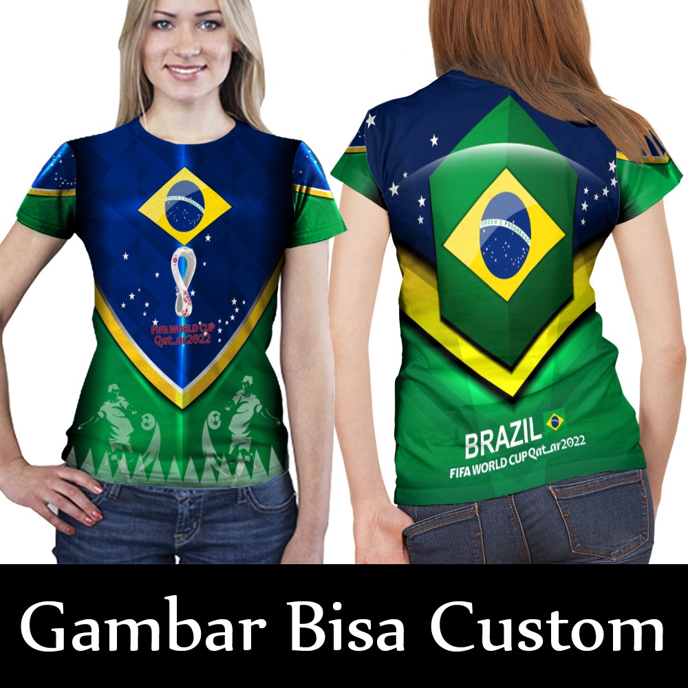 เสื้อกีฬาแขนสั้น-ลายทีมฟุตบอลโลก-brazil-สําหรับผู้หญิง-2022