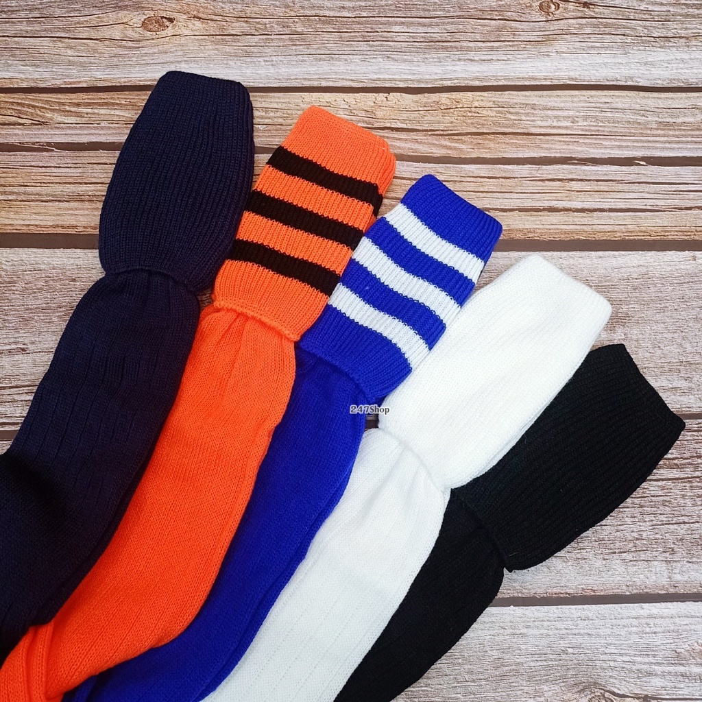 ขนาดฟรีไซส์ผู้ใหญ่-ถุงเท้าฟุตบอล-แบบยาว-ไม่มีกันลื่น-dbc-f-sport-socks