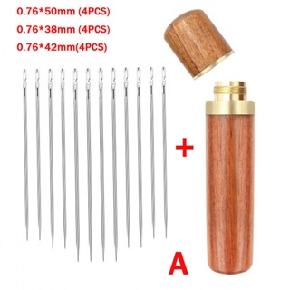 เข็มเย็บผ้า สเตนเลส มีรูด้านข้าง สําหรับผู้สูงอายุ 12 ชิ้น ต่อชุด