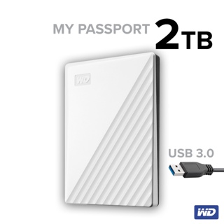 ภาพหน้าปกสินค้าWD External Harddisk 2TB ฮาร์ดดิสก์แบบพกพา My Passport, USB 3.0 External HDD 2.5\" (WDBYVG0020BWT-WESN) สีขาว ประกัน 3 ปี ซึ่งคุณอาจชอบราคาและรีวิวของสินค้านี้