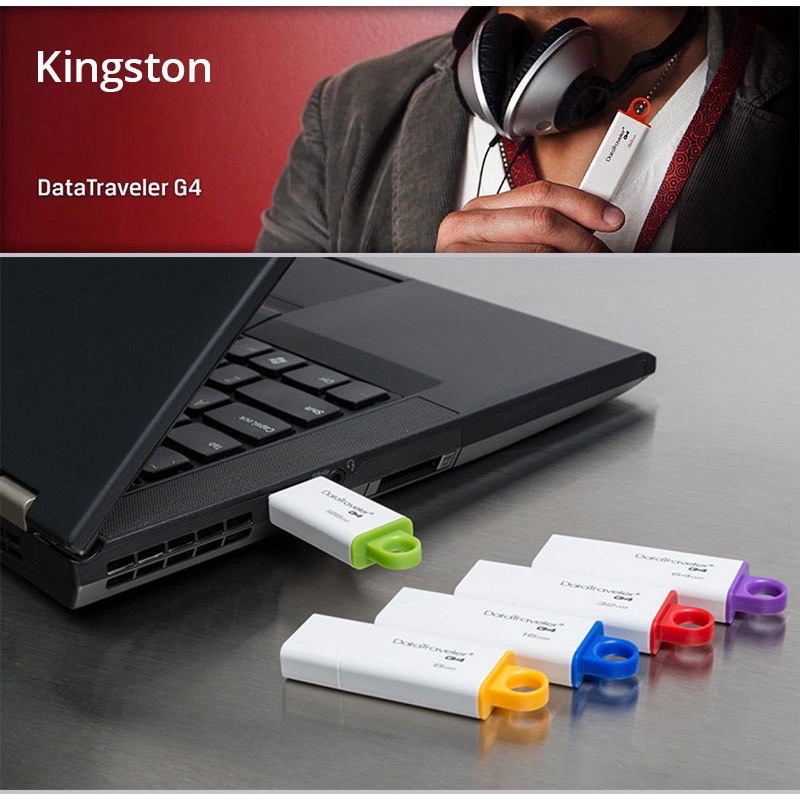 ภาพสินค้าG4Kingston แฟลชไดร์ฟUSB2.0/3.0/3.1 DataTraveler G4 USB 32GB 64GB 128GB 256GB จากร้าน gg.168 บน Shopee ภาพที่ 1