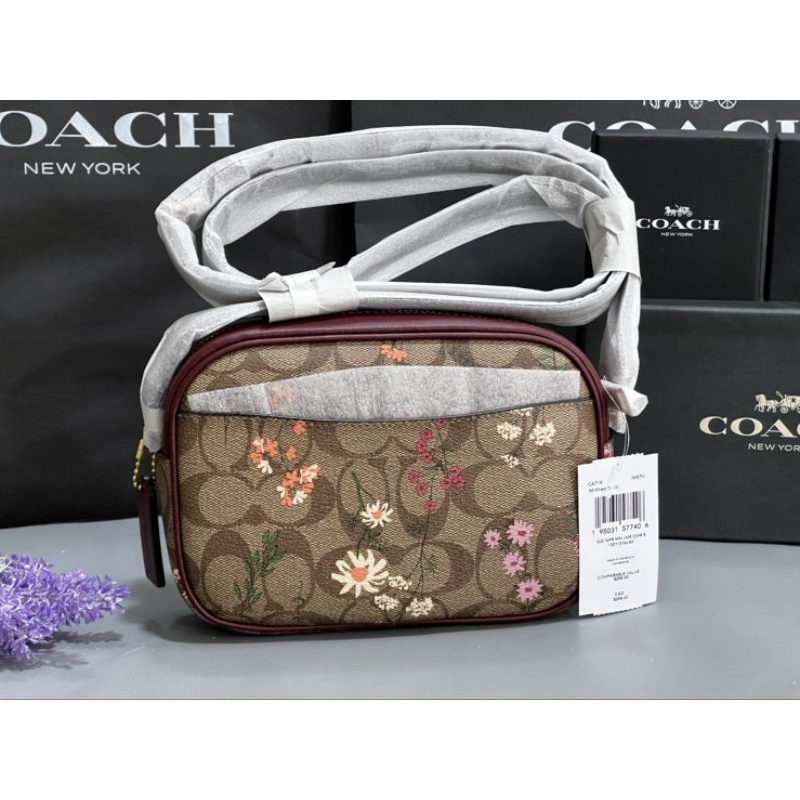 NEW COACH CROSS BODY BAG Mini Jamie Camera Bag In Signature Canvas With