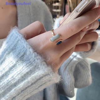 [Beautyoufeel] แหวนเงิน ประดับโอปอล ปรับได้ สไตล์วินเทจ เครื่องประดับแฟชั่น สําหรับผู้หญิง