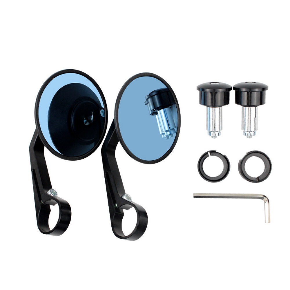 Universal Motorcycle Bar End Mirrors Cafe Racer Side Rear View Mirror For Royal Enfield FZ6