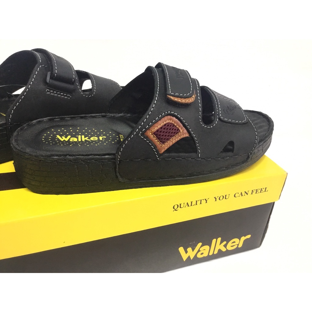 newwalkerใหม่รองเท้าแตะชายเย็บมือพื้นนุ่มหนังแท้100-รุ่นwb723สีดำและน้ำตาล-3-18-3-19-ใส่ไม่ได้เปลี่ยนได้สบายใจค่ะ