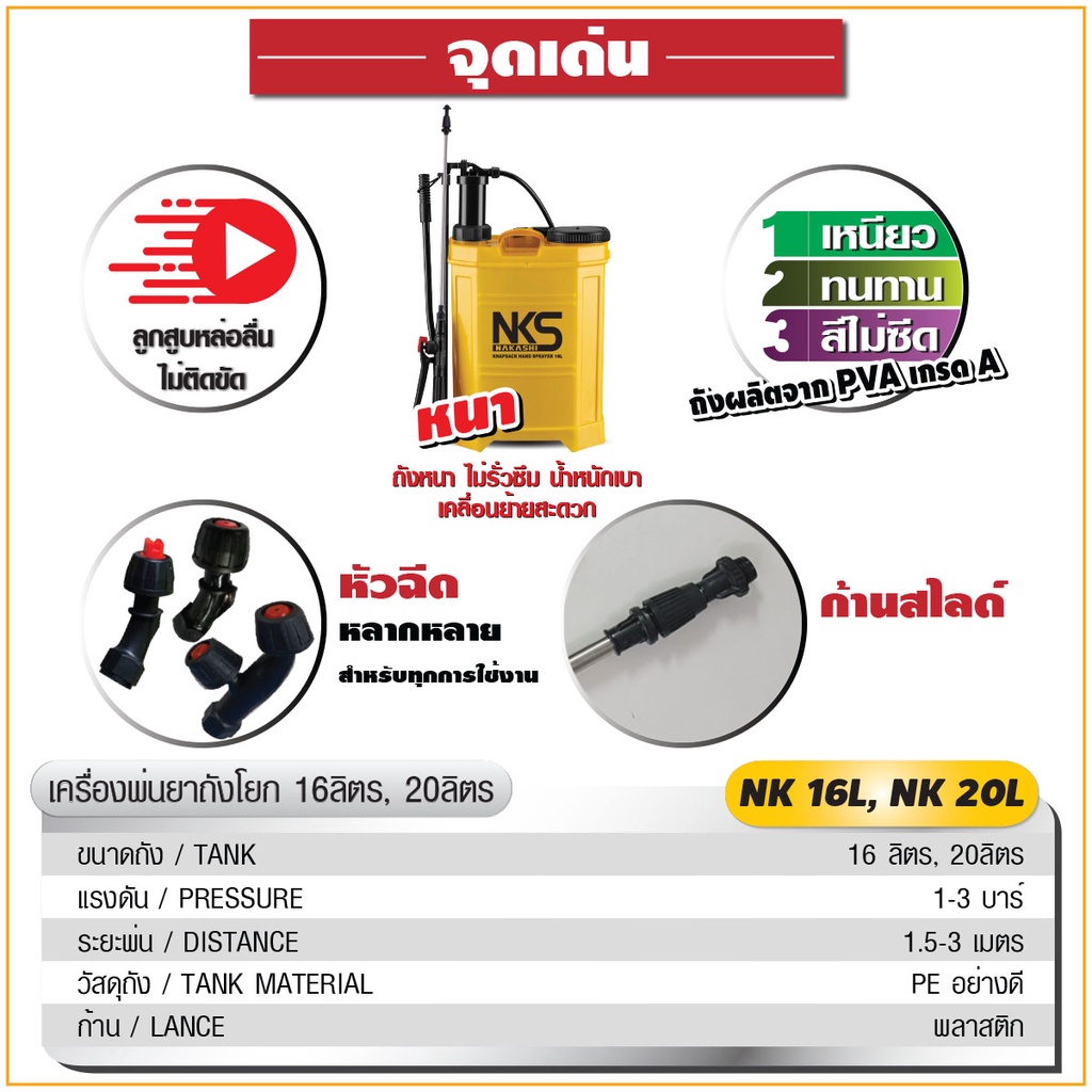 nakashi-เครื่องพ่นยา-มือโยก-ถังโยก-ถังพ่นยา-16-ลิตร-20-ลิตร-นากาชิ