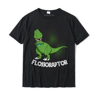 เสื้อคนอ้วนผญ Flossoraptor ตลกทันตกรรม Hygienist ไดโนเสาร์คนรักเสื้อยืด Camisas Hombre ของขวัญพร้อมกับเสื้อยืดผู้ชายผ้าฝ