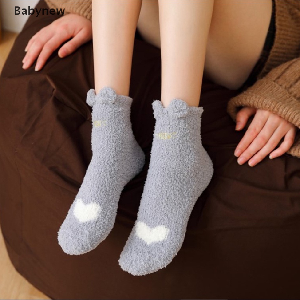 lt-babynew-gt-ถุงเท้า-ผ้าฟลีซ-ผ้ากํามะหยี่-แบบหนา-ให้ความอบอุ่น-แฟชั่นฤดูหนาว-สําหรับผู้หญิง