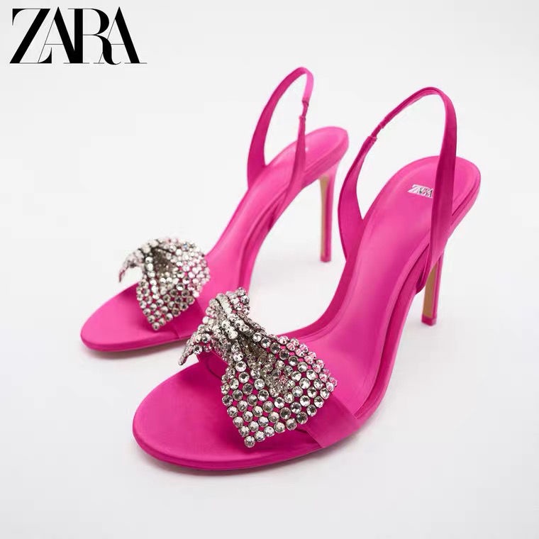 zara-รองเท้าส้นสูง-เปิดนิ้วเท้า-ประดับโบว์-พลอยเทียม-สีแดงกุหลาบ-แฟชั่นฤดูร้อน-สําหรับผู้หญิง-2022