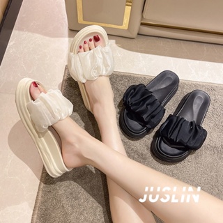 JUSLIN  รองเท้าแตะผู้หญิง ความสูง แฟชั่นสไตล์เกาหลี แฟชั่น ทันสมัย Korean Style fashion ทันสมัย JU220272 37Z230910