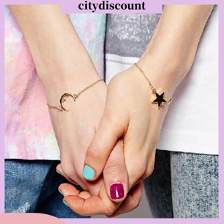 &lt;citydiscount&gt;  สร้อยข้อมือประดับดวงจันทร์ และดาว  กำไลข้อมือสไตล์โบฮีเมียน