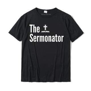 เสื้อยืดชาย En Sermonator Shirt komik papaz T-Shirt Casual Tops gömlek pamuk erkek üst T-Shirt noel günü rahat donatılmı