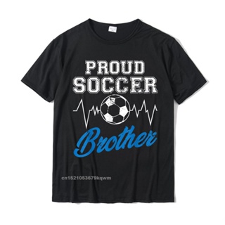 ขายดี!เสื้อยืดลําลอง ผ้าฝ้าย แขนสั้น พิมพ์ลาย Heartbeat Soccer Ball Proud Soccer Brother สําหรับผู้ใหญ่ เหมาะกับการเล่นฟ