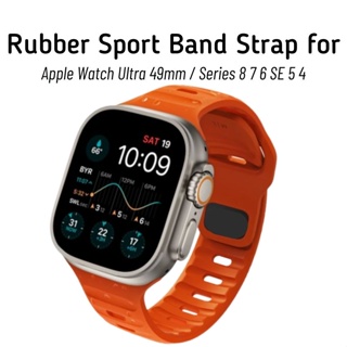 สายนาฬิกาข้อมือยาง แบบนิ่ม สําหรับ Apple Watch 8 Ultra 49 มม. 45 มม. 41 มม. 44 มม. 40 มม. iWatch Series 8 7 6 5 4 3 SE2 (AONEE)