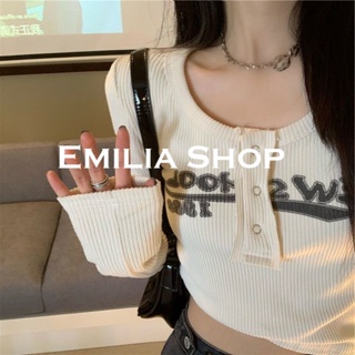 EMILIA SHOP เสื้อ เสื้อครอป  2022 ใหม่ S051089