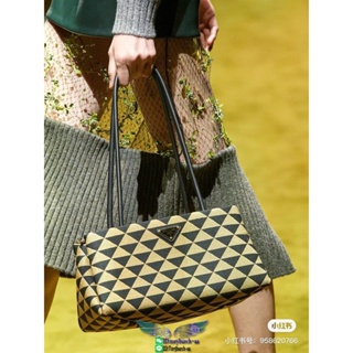1BA368 PD jacquard underarm baguette hobo shoulder shopper tote triangle shopping handbag