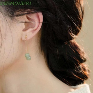 Desmondri ผู้หญิง ห้อย ต่างหู เรียบง่าย วินเทจ หยกเทียม ต่างหู จี้ Hanfu อุปกรณ์เสริม เลดี้ แฟชั่น ห่วง ต่างหู