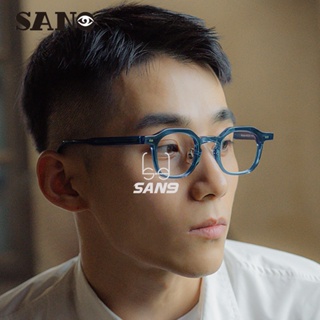 สินค้า 【COD (San9) แว่นตาแฟชั่น กรอบทรงแบน ป้องกันแสงสีฟ้า สไตล์เรโทร สําหรับนักเรียนผู้ชาย
