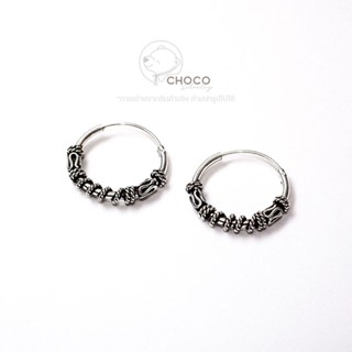 (S925) ต่างหูห่วงเงินแท้ A16 Sterling Silver Hoop Earrings