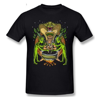 เสื้อเชิ้ตชาย 2021 แฟชั่นกราฟิกเสื้อยืดการ์ตูนการ์ตูนอะนิเมะ Ayahuasca DMT คนต่างด้าวหมอผีประสาทหลอนแขนสั้นผู้ชายลําลองเ