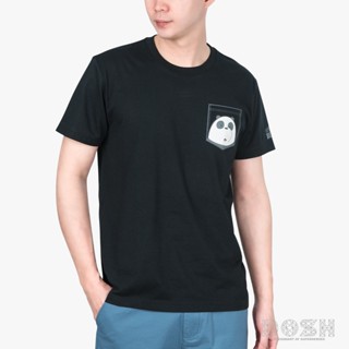 DOSH UNISEX T-SHIRTS WE BARE BEARS เสื้อยืดคอกลมแขนสั้น  สีดำ DBBMT5014-BL