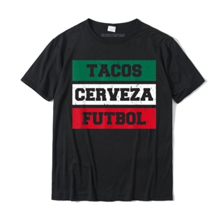 เสื้อสีขาว TACOS CERVEZA FUTBOL meksika FUTBOL FUTBOL Meksika gömlek T-Shirt T gömlek Tops Tees klasik pamuk serin parti
