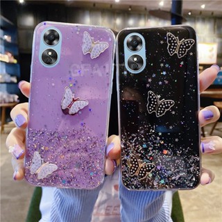 ใหม่ เคสโทรศัพท์OPPOA38 OPPOA58 OPPOA78 มือถือแบบนิ่ม ใส ลายผีเสื้อ ท้องฟ้ากลางคืน ระยิบระยับ แฟชั่น สําหรับ OPPO A38 A58 A78 NFC 4G 5G 2023