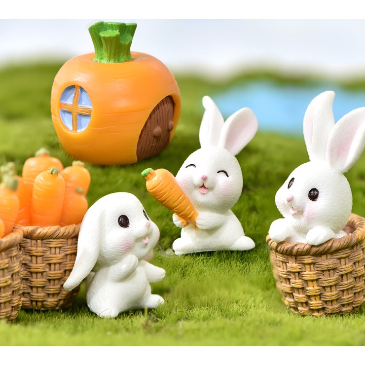 ชุดตุ๊กตาจิ๋ว-กระต่าย-amp-แครอท-จำนวน-10-ชิ้น-สำหรับเป็นของเล่น-ตกแต่งสวนขวดแก้ว-บ้านตุ๊กตา-โมเดล-diy-รหัส-tiny-0230