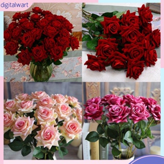 DG 1 ชิ้น ดอกไม้ประดิษฐ์ กุหลาบปลอม สำหรับประดับช่อดอกไม้ แต่งงาน
