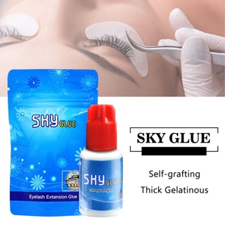 💖💖กาวต่อขนตาปลอม 5 กรัม Sky S + Glue 1s แห้งเร็ว 6-7 สัปดาห์ ไม่ระคายเคือง 1 ขวด