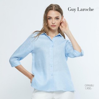 Guy Laroche เสื้อเชิ้ตผู้﻿หญิง Shirt มีปก แขนยาว ผ้า linin shirt (G9X6BU)