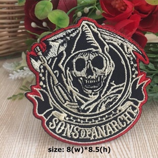 Sons of Anarchy ตัวรีดติดเสื้อ อาร์มรีด อาร์มปัก ตกแต่งเสื้อผ้า หมวก กระเป๋า แจ๊คเก็ตยีนส์ Dark Embroidered Iron on P...