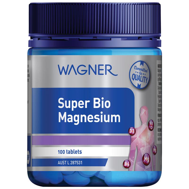 wagner-super-bio-magnesium-100-เม็ด-ไบโอแมกนีเซียม-สูตรเข้มข้นพิเศษ-เสริมการทำงานของระบบประสาท-และ-กล้ามเนื้อ