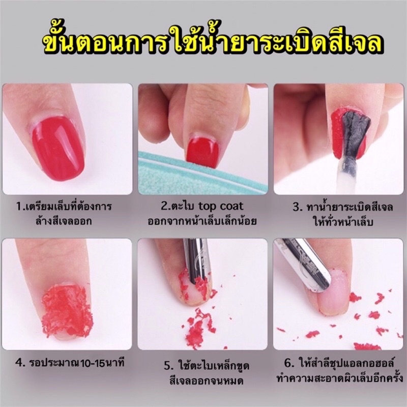 น้ำยาละลายสีเจล-ระเบิดสีเจล-ถอดสีเจล-ถอดเล็บเจลเองง่ายๆได้ที่บ้าน