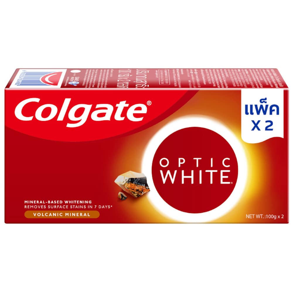 2 หลอด Colgate ยาสีฟัน คอลเกต อ๊อฟติค ไวท์ โวลคานิค มิเนอรัล Colgate ...