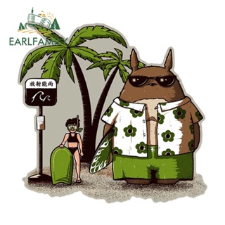 Earlfamily สติกเกอร์ กันน้ํา ลาย My Neighbor Totoro ขนาด 13 ซม. × 12.5 ซม. สําหรับติดตกแต่งรถยนต์ แล็ปท็อป รถแข่ง รถจักรยานยนต์