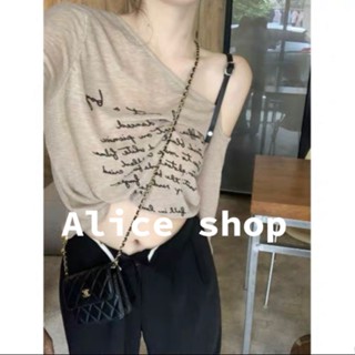 Alice  เสื้อครอป เสื้อยืดแขนยาวผู้หญิง 2022 ใหม่  Trendy ทันสมัย fashion Beautiful S031071 36Z230909