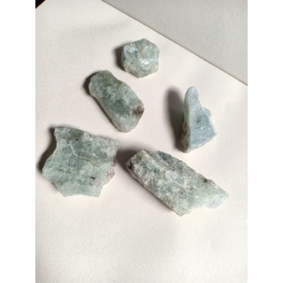 อความารีน | Aquamarine 💙#หินดิบ สีฟ้า ☁️ ติดแร่ไมก้า #mica #1-#5