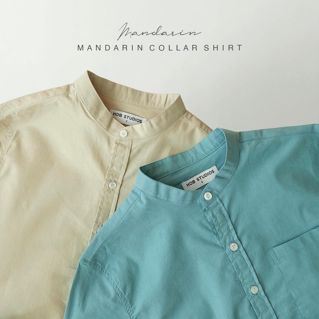 ภาพสินค้า️ทักแชทรับโค้ดลดเพิ่ม เชิ้ตคอจีนผู้ชาย Long Sleeve Mandarin Collar Shirt HOB STUDIOS จากร้าน hob.studios บน Shopee ภาพที่ 7