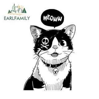 Earlfamily สติกเกอร์กันน้ํา ลายอนิเมะแมว JDM VAN JDM VAN 13 ซม. x 8.4 ซม. สําหรับติดตกแต่งรถยนต์
