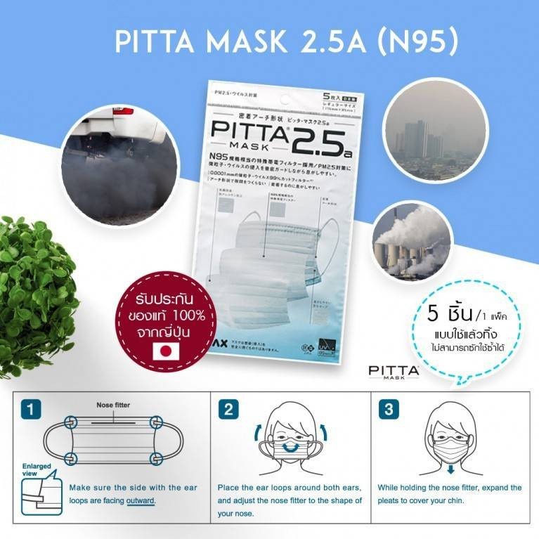 PITTA MASK 2.5A (N95) หน้ากากอนามัย รับประกันของแท้ 100% จากญี่ปุ่น ...