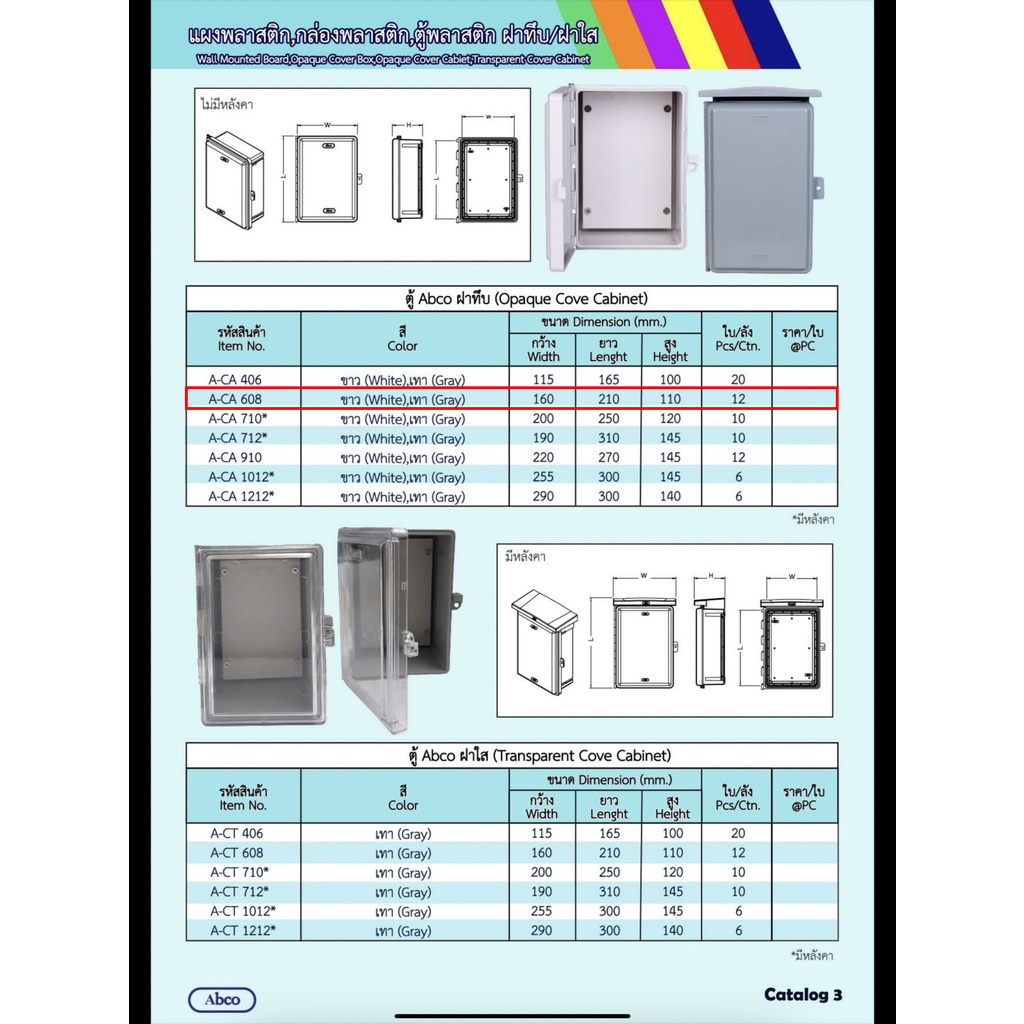 abco-ตู้กันน้ำ-กันน้ำแบบฝาทึบ-ขนาด-6x8-นิ้ว-ผลิตจากพลาสติก-abs-เกรด-a-มีคุณสมบัติดีเยี่ยม-ไม่มีสิ่งแปลกปลอม-รุ่น-a-ca608