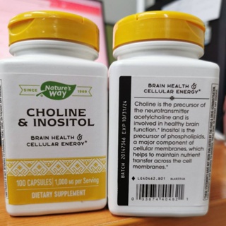 ภาพขนาดย่อของภาพหน้าปกสินค้าNature's Way Choline & Inositol 1000 mg 100 Capsules Choline Inositol โคลีน และ อิโนซิทอล จากร้าน kedzooza บน Shopee ภาพที่ 3