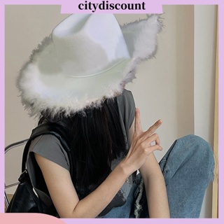 &lt;citydiscount&gt; หมวกคาวบอย ผ้ากอซ ขนนก ปีกนก ดีไซน์ไม่ซ้ําใคร สําหรับผู้หญิง