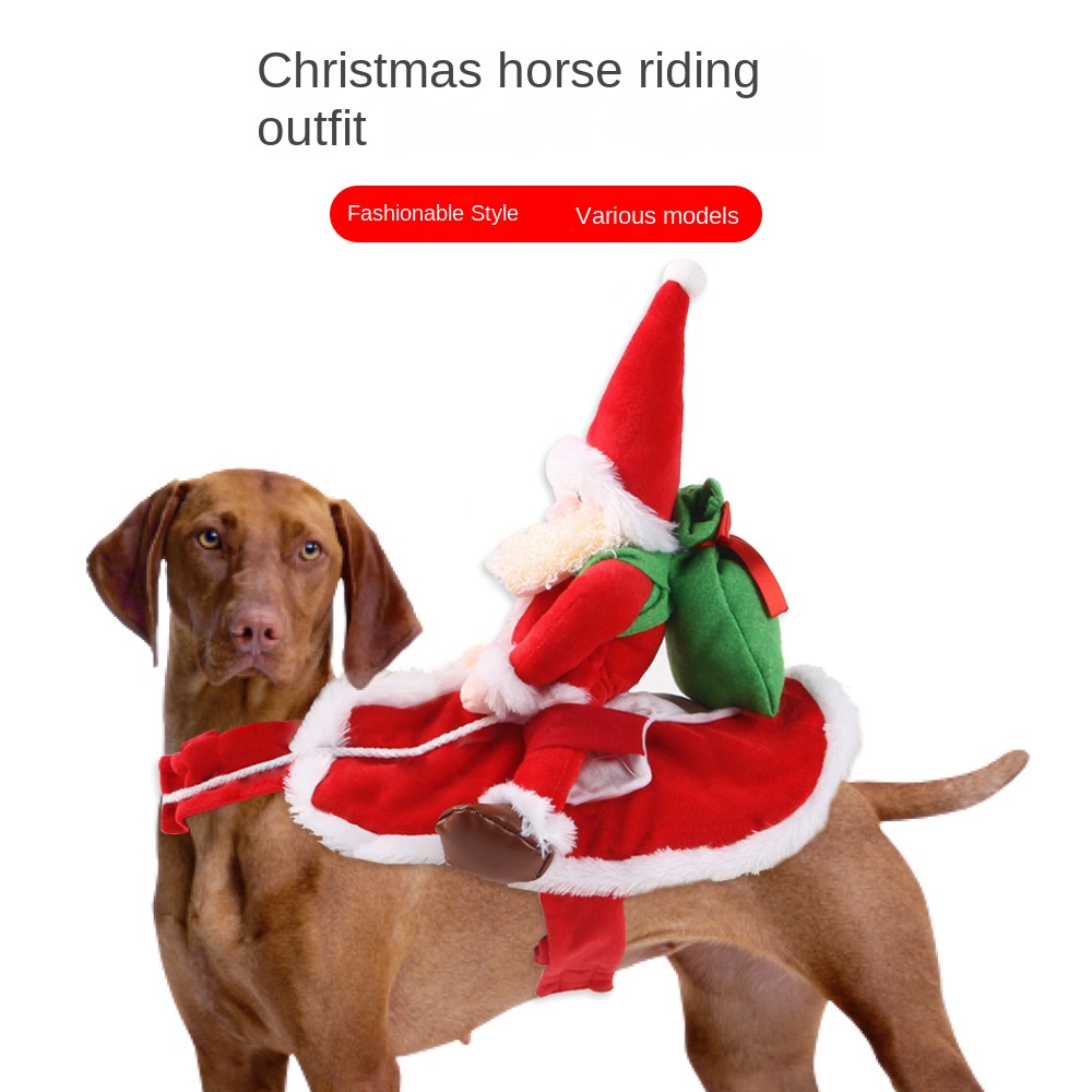 ชุดเครื่องแต่งกายซานตาคลอส-ขี่ม้า-สุนัข-แมว-คริสต์มาส